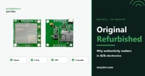 Comparison of original and refurbished components with inspection checkmarks