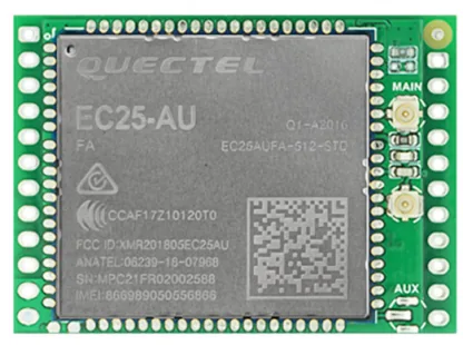 EC25 module on PCBA with SIM slot
