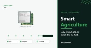 An IoT module with soil, irrigation and livestock chips over a smart farm sensor network