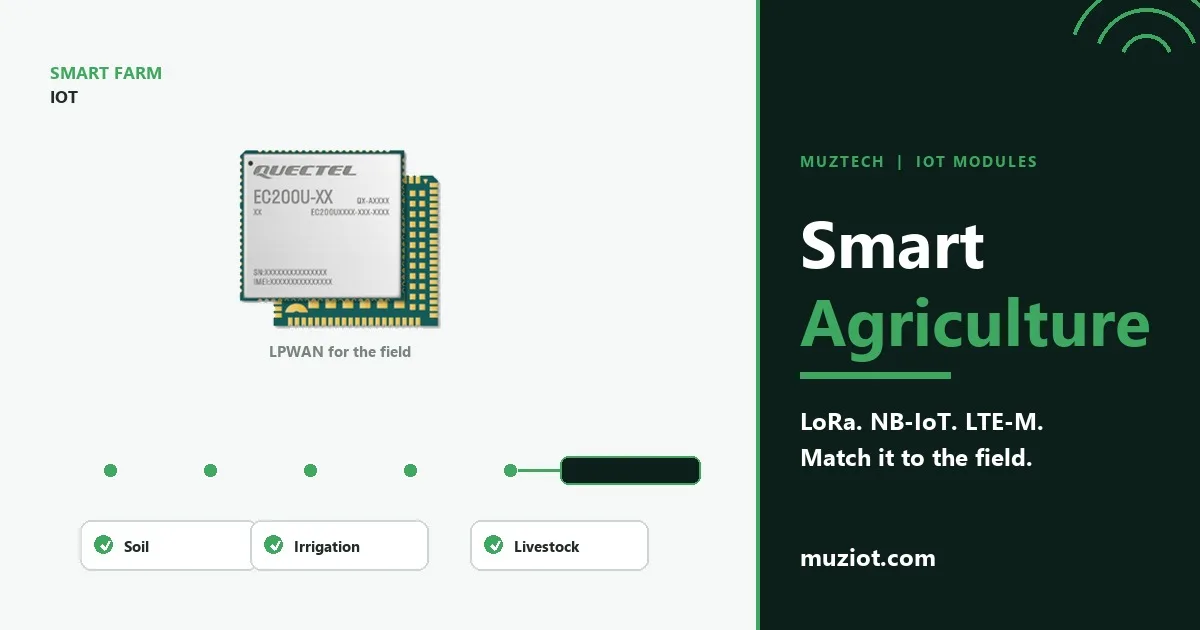 Read more about the article Smart Agriculture Connectivity: LoRa, NB-IoT or LTE-M?